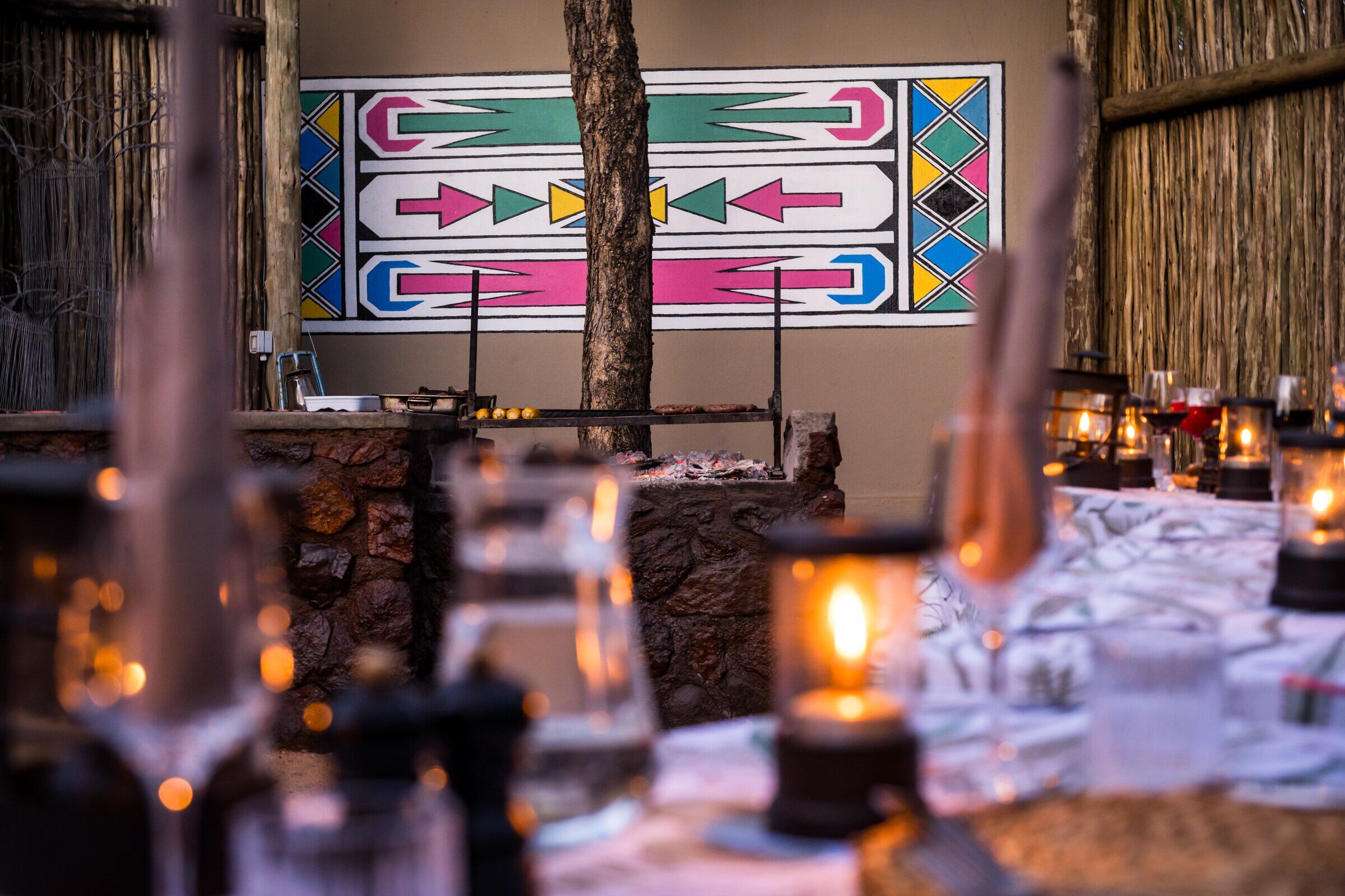 Candlelit boma dinner at Sausage Tree Safari Camp