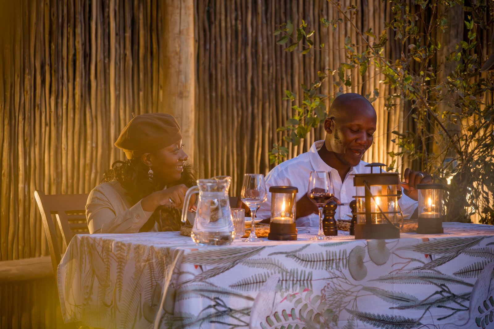 A candlelit dinner for two on the sky deck at Sausage Tree