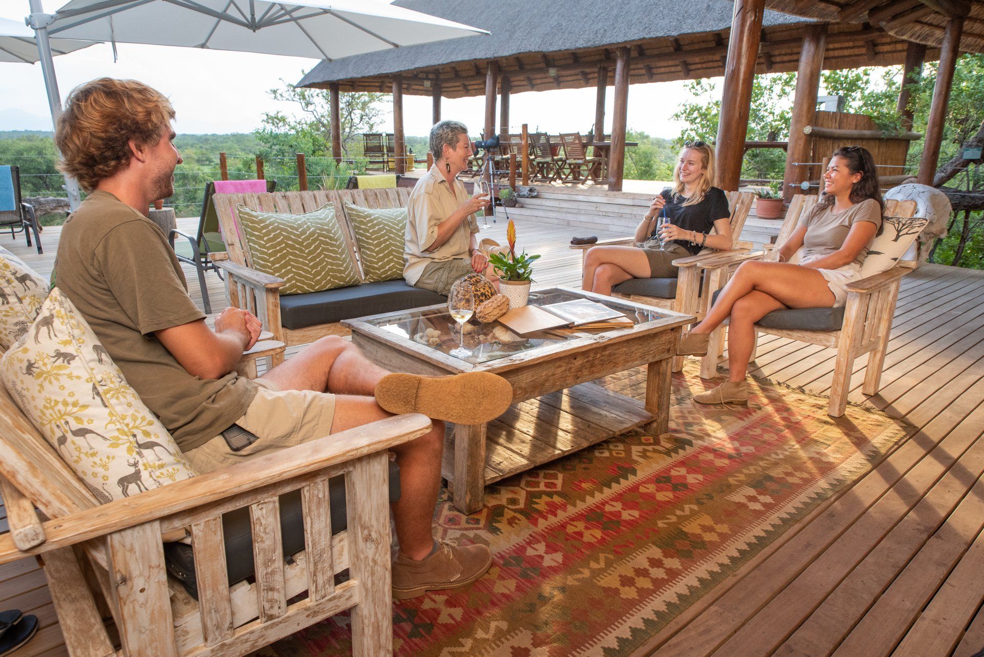 Camp lounge interior at Sausage Tree