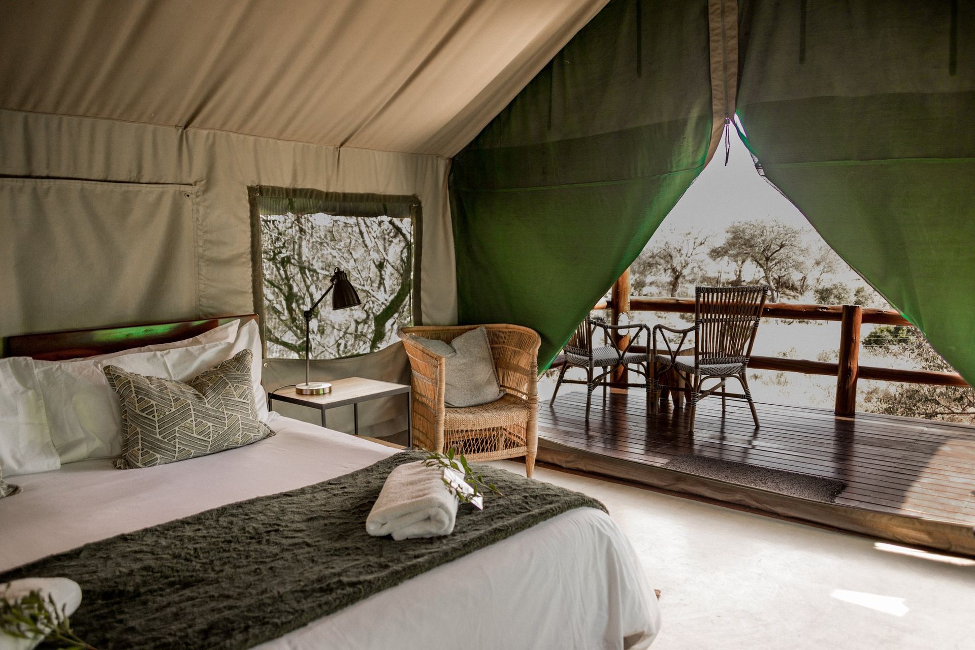 Luxury Tented Suite — bedroom detail